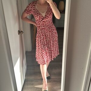 💕BOGO💕Ric Rac Anthropologie Red and White floral dress short sleeves